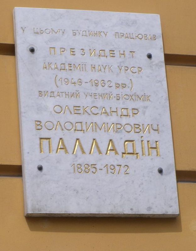 Мемориальная доска в Киеве (на здании Президиума АН Украины)