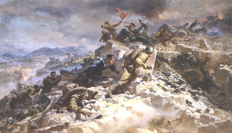 Фрагмент (один из центральных) диорамы “Штурм Сапун-горы 7 мая 1944 года”