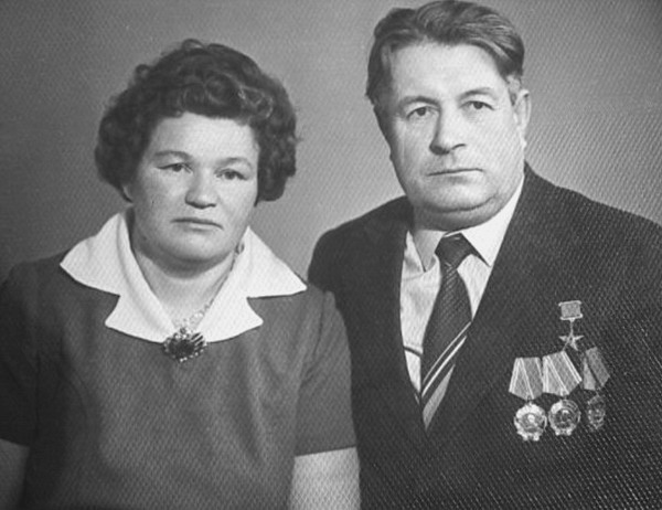 Я. И. Галухин с женой